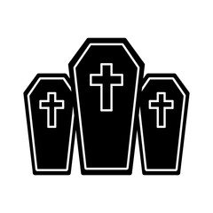 black coffins vector illustration
