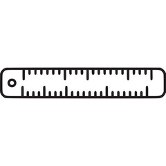 Ruler isolated on white background a precise measuring tool for office, school, or design projects, depicted in a clean, linear style for versatile use in graphics