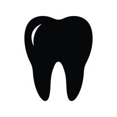 Tooth Silhouette Vector Icon Isolated on White Background
