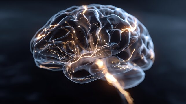 Cybernetic brain model with electric pulses and neural pathways