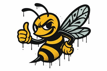 bee cartoon egoistic character subtle confident