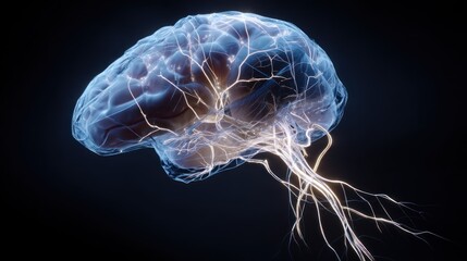 Cybernetic brain model with electric pulses and neural pathways