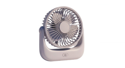 Isolated white portable fan provides relief on a transparent background