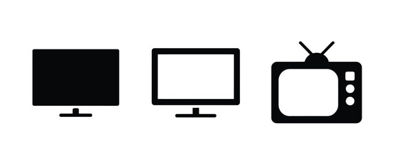 Black electronic display icons television monitor