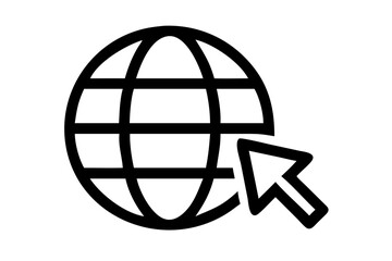 a globe icon and a click cursor to use for the website

