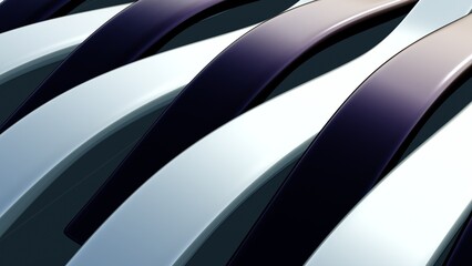 Glossy curved lines in white and dark purple create a smooth, wavy pattern. The surface appears...