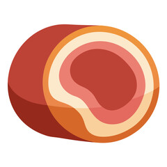 Peameal bacon vector on white background