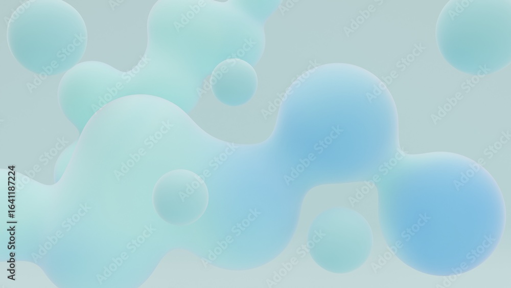 Poster abstract shapes in a soft pastel color scheme are featured