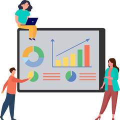 Business people showing Business status Illustration