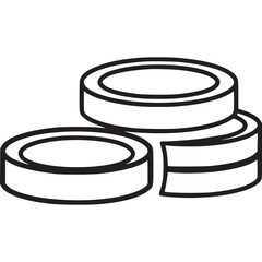 Illustration of a stack of coins, representing finance, investment, and wealth accumulation, isolated on white background, perfect for illustrating economic concepts and financial themes