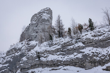 Limestone rocks near Ogrodzieniec castle in Polish Jura region, Poland