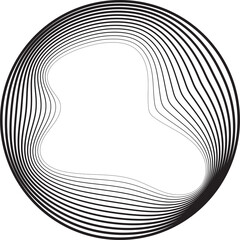 Circle line gradient blend to organic shape. Technology concept
