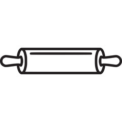 Rolling pin isolated on white background is a wooden kitchen tool used for dough rolling, a baking utensil for cooking pastry and preparing food in the kitchen