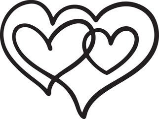 Heart shape inside another heart romantic love symbol vector illustration.