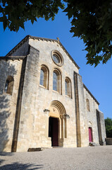 Facade of church of Silvacane Abbey, former Cistercian monastery in municipality of La Roque-d'Antheron, France