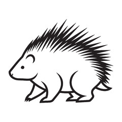 Elegant Porcupine Line Art – Porcupine Vector Outline Drawing with Fine Wildlife Features – Porcupine Drawing – Vector of Porcupine – Porcupine Outline

