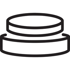 Cosmetic cream jar vector line icon, outline illustration isolated on white background beauty product container for skin care, face or body treatment, health and wellness concept