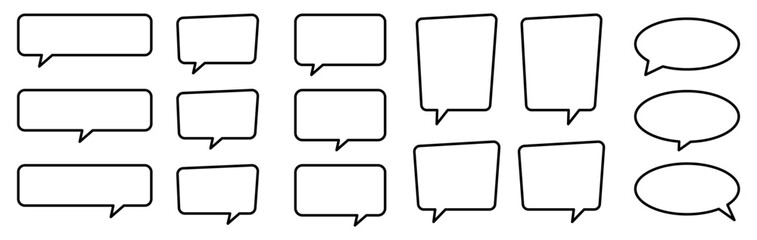 Fototapeta premium Line speech bubble. Linear speech balloon, chat bubble.