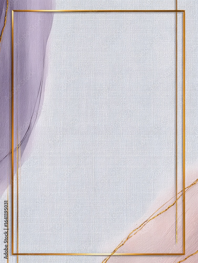 Poster elegant frame: a minimalist design, where the gentle flow of pastel watercolors intertwines with del