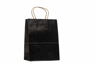 Black paper bag with handles for shopping