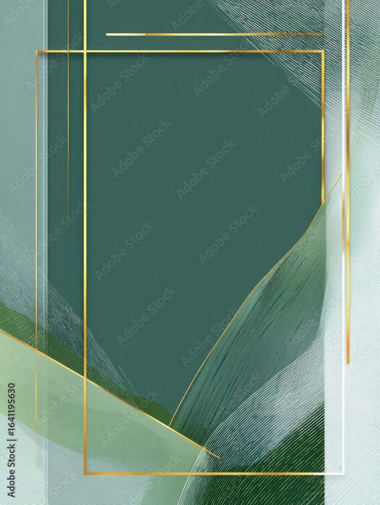 Poster elegant abstract green frame: a refined artistic display features a blend of emerald hues, subtly ac