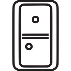 Domino tile with two dots, a classic game piece, isolated on white background, ideal for gamerelated designs and leisurethemed projects, offering a simple and minimal style