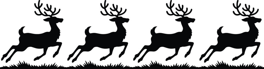 Deer reindeer silhouette animal mammal wildlife antler forest christmas winter holiday decoration design 100
