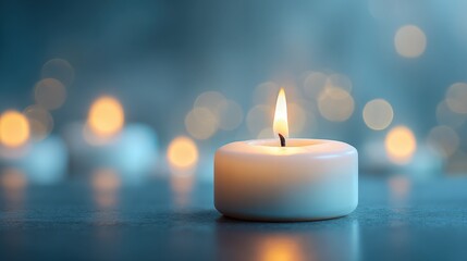 Illuminated Candlelight: A Symbol of Remembrance, Hope, and Tranquility in Soft Focus