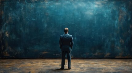 Obraz premium businessman standing on the wall