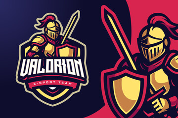 Knights Warrior Gaming Logo Template for E-sports Team or Game Tournament