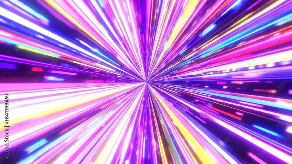 Poster abstract light speed animation with geometric shapes and neon colors for background visuals