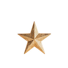 Gold Star Isolated Object on Transparent Background
