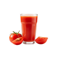 Tomato Juice with Tomatoes, Refreshing, Healthy Beverage, Isolated on Transparent Background
