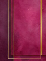 Golden Frame on Crimson Canvas: An elegant golden frame elegantly adorns a rich crimson background, adding a touch of sophistication and luxury. Perfect for any stylish background.