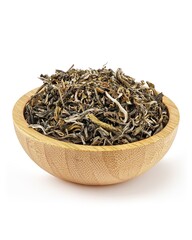 Wooden Bowl of Dried Tea Leaves