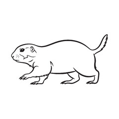 Simple Prairie Dog Line Art – Prairie Dog Vector Illustration Fine Drawing with Crisp Features – Prairie Dog Drawing – Line Art Drawing of Prairie Dog – Prairie Dog Icon

