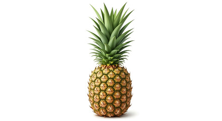 Fototapeta premium Pineapple fruit isolated on white background healthy tropical fruit fresh pineapple full view single object ripe fruit