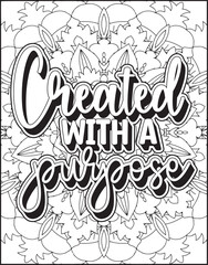 Bible Verse Quote Coloring Page for Adults. Christian Quote Mandala Coloring Page