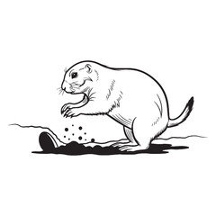Minimal Prairie Dog Line Art – Prairie Dog Vector Illustration Simple Drawing with Sleek Structure – Prairie Dog Drawing – Line Art Drawing of Prairie Dog – Prairie Dog Icon

