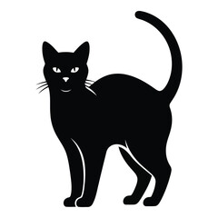 Vector art of black cat isolated on white background