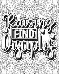 Bible Verse Quote Coloring Page for Adults. Christian Quote Mandala Coloring Page