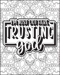 Bible Verse Quote Coloring Page for Adults. Christian Quote Mandala Coloring Page