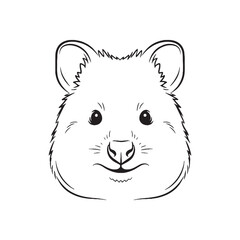Minimal Quokka Line Art – Quokka Vector Illustration Simplified Drawing with Smooth Lines – Quokka Drawing – Line Art Drawing of Quokka – Quokka Icon

