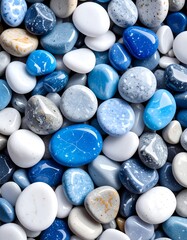 Assorted stones, various colors, close-up