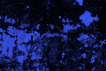 Close-up view of a blue textured wall showing rough patterns and intricate shadow details, offering...