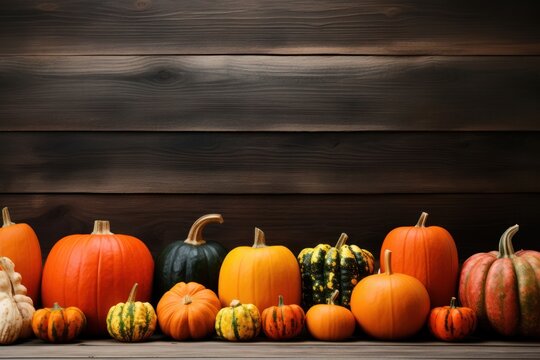 Display of pumpkins vegetable squash plant.