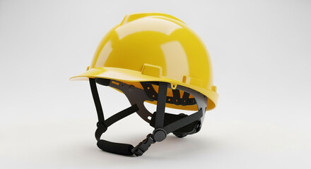 Yellow construction hard hat safety helmet for construction worker and industrial workplace protection gear