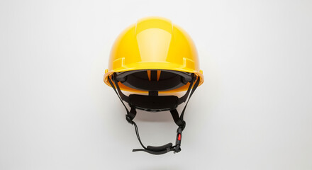Yellow construction hard hat safety helmet protective headgear for industrial work site and...