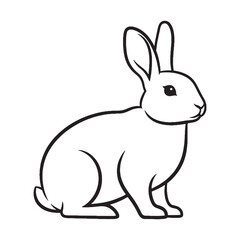 Elegant Rabbit Line Art – Rabbit Vector Illustration Balanced Drawing with Simple Smooth Lines – Rabbit Drawing – Line Art Drawing of Rabbit – Rabbit Icon

