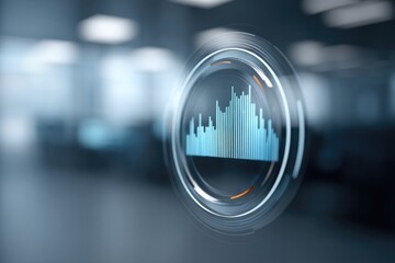 Modern digital data visualization with sleek, translucent elemen